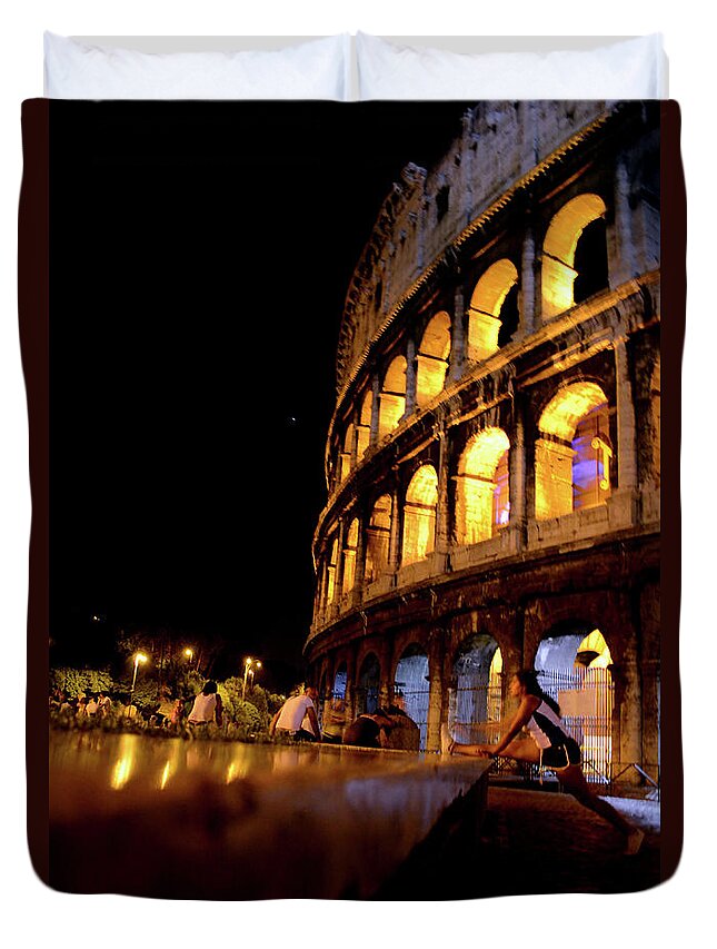 Rome Duvet Cover featuring the photograph Roman Workout by La Dolce Vita