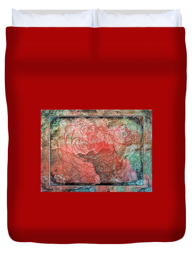 Nature Duvet Cover featuring the photograph Rose Outline Abstract by Debbie Portwood