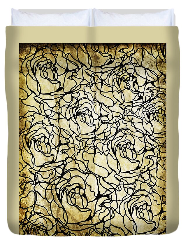 Abstract Duvet Cover featuring the photograph Roses Pattern by Setsiri Silapasuwanchai