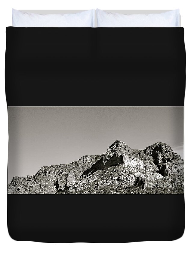 Salt River Canyon Duvet Cover featuring the photograph Salt River Black and White by Pamela Walrath