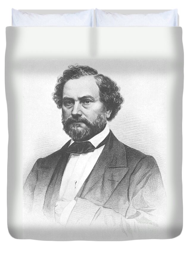 Samuel Colt Duvet Cover featuring the photograph Samuel Colt, American Inventor by Science Source