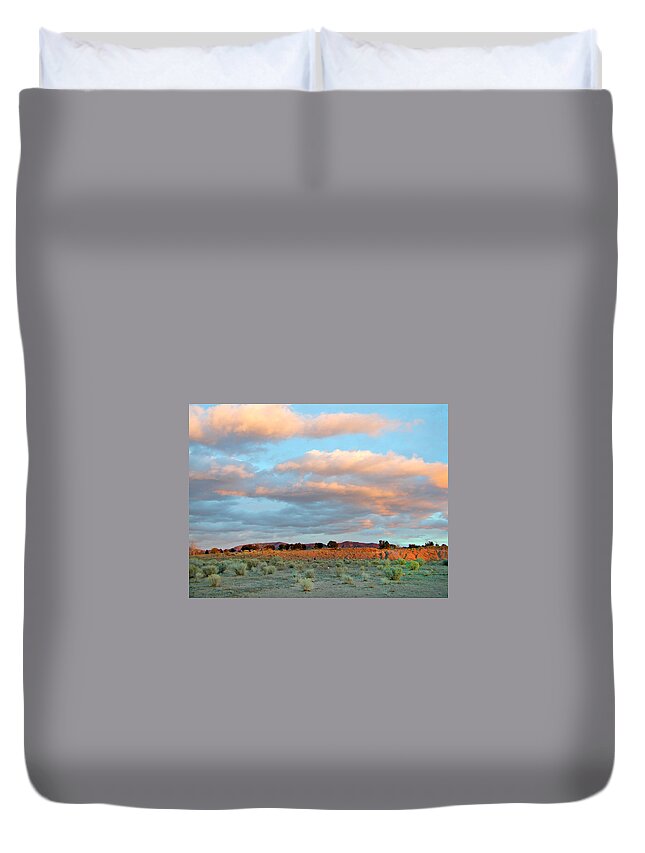 Santa Fe Duvet Cover featuring the photograph Santa Fe Sunset Sky by Kathleen Grace