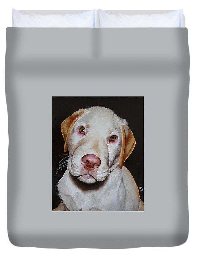 Puppy Duvet Cover featuring the painting Savannah by Vic Ritchey