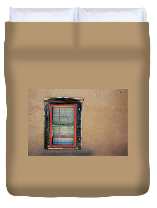 Santa Fe Duvet Cover featuring the photograph School House Window by Ron Weathers