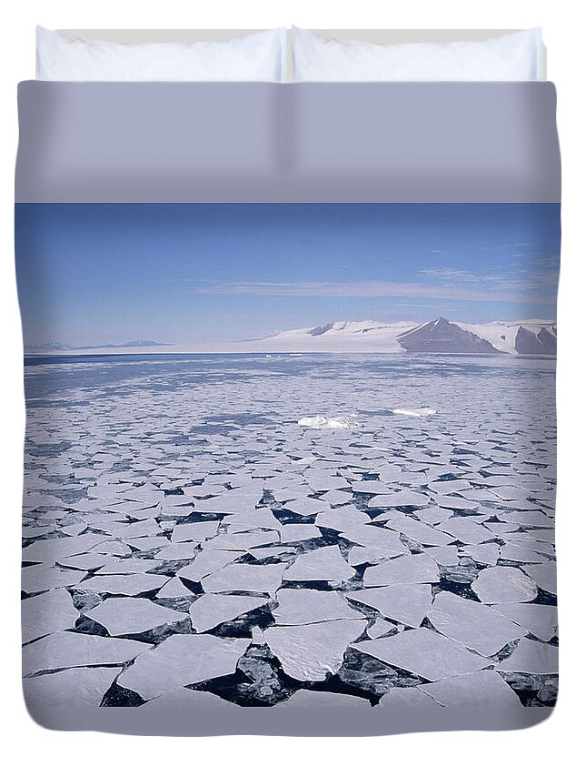 Mp Duvet Cover featuring the photograph Sea Ice Break-up, Aerial View by Tui De Roy