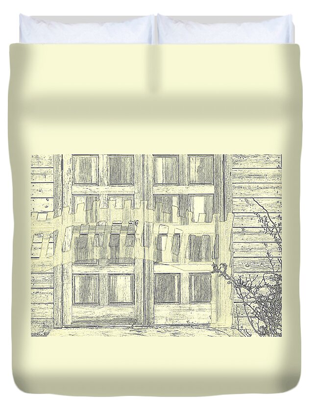 Door Duvet Cover featuring the photograph Shadow Play by Diane montana Jansson