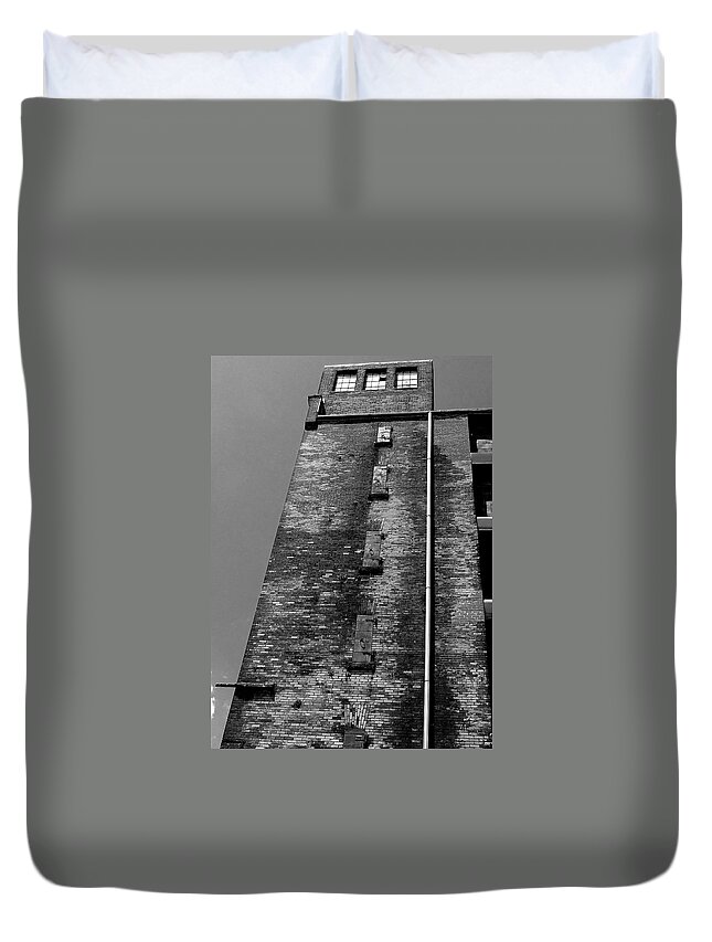  Duvet Cover featuring the photograph Shipping Building by Mark Valentine