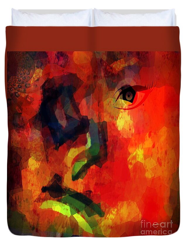 Fania Simon Duvet Cover featuring the mixed media Sick and Tired of Being Sick and Tired by Fania Simon