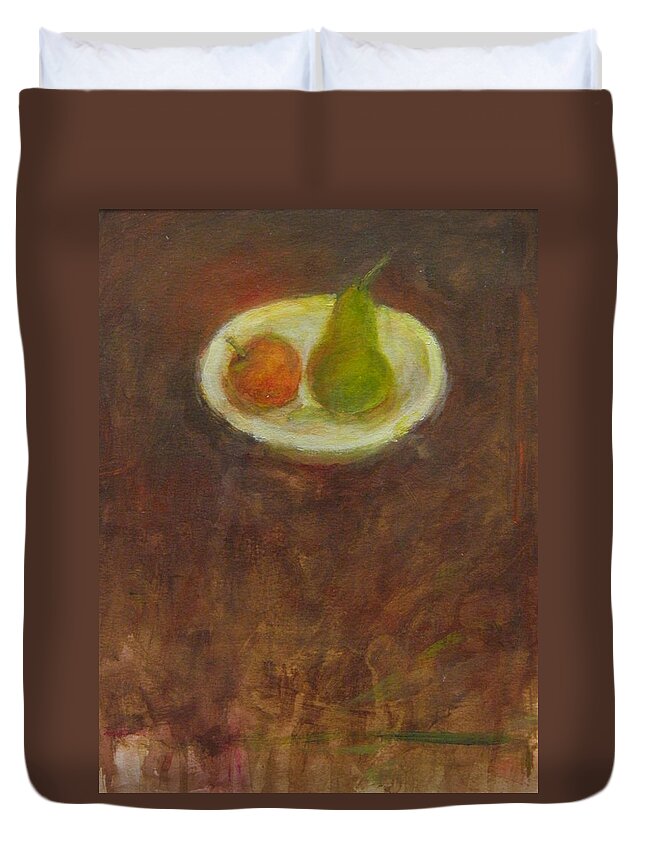 Fruit Duvet Cover featuring the painting Side by side by Kathleen Grace