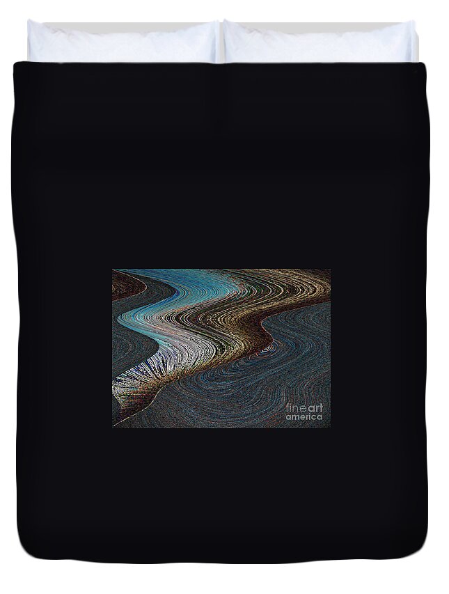Abstract Duvet Cover featuring the photograph Silver Bay by Ausra Huntington nee Paulauskaite