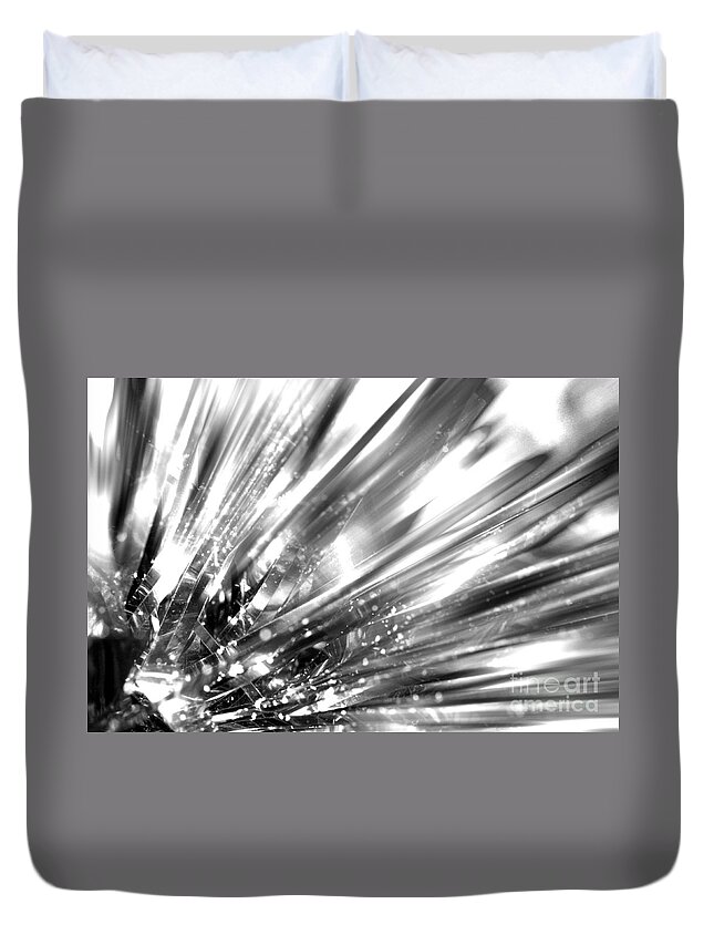 Silver Duvet Cover featuring the photograph Silver explosion by Simon Bratt