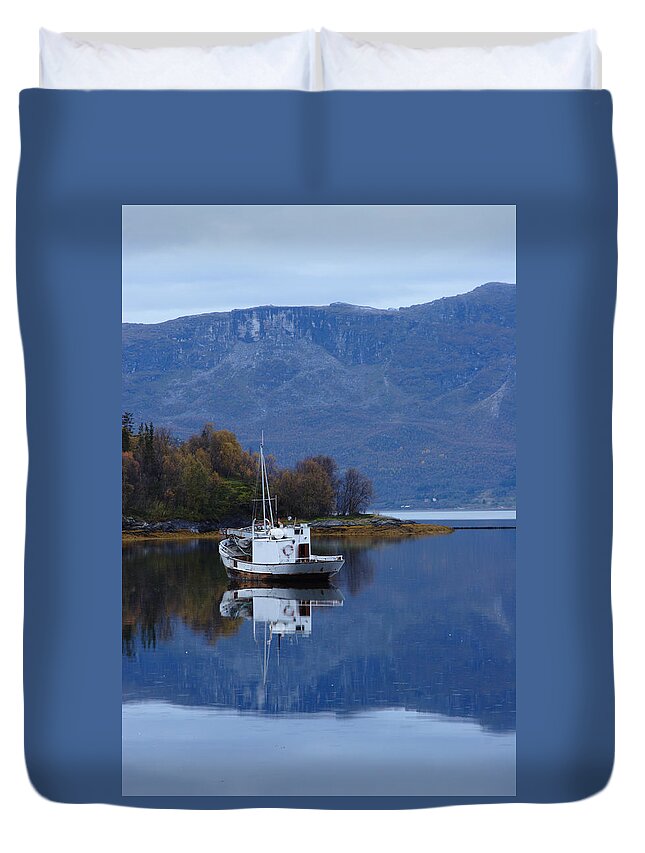 Travel Duvet Cover featuring the photograph Small trawler by Ulrich Kunst And Bettina Scheidulin