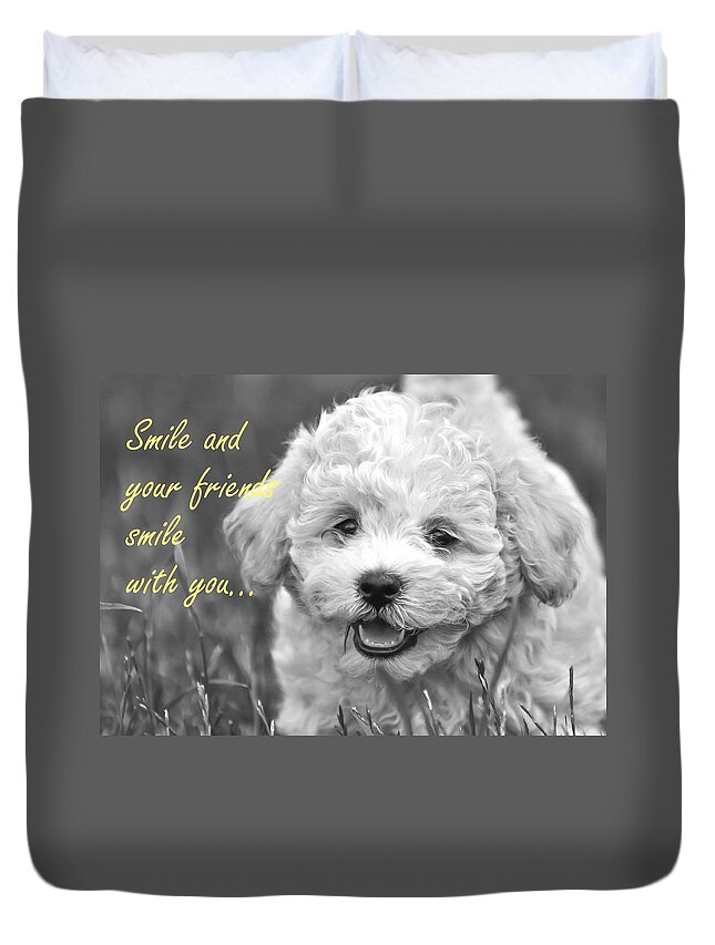 Lisa Difruscio Duvet Cover featuring the photograph Smile and Your Friends Smile With You by Guy Whiteley