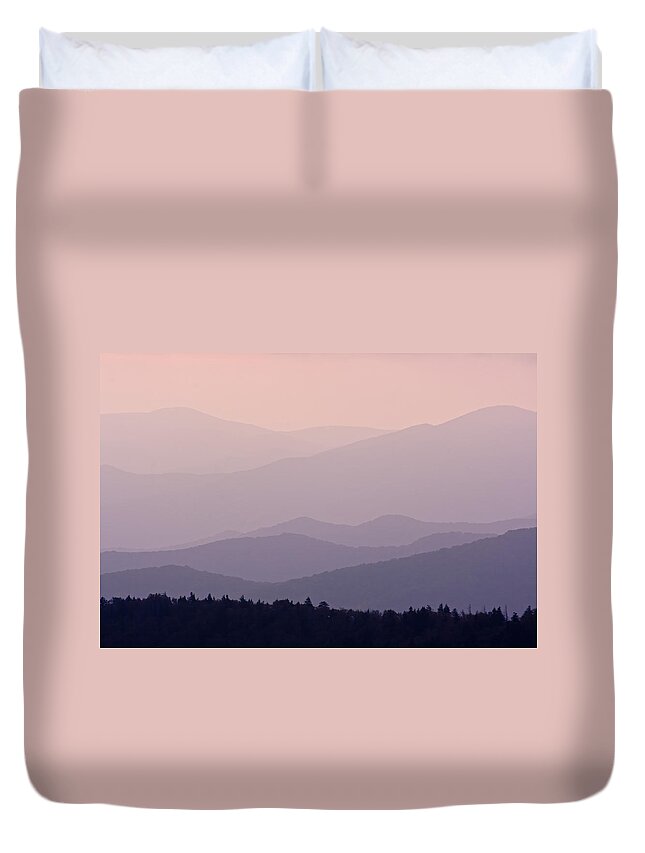 Great Smoky Mountains Duvet Cover featuring the photograph Smoky Mountain Sunset by Angie Schutt