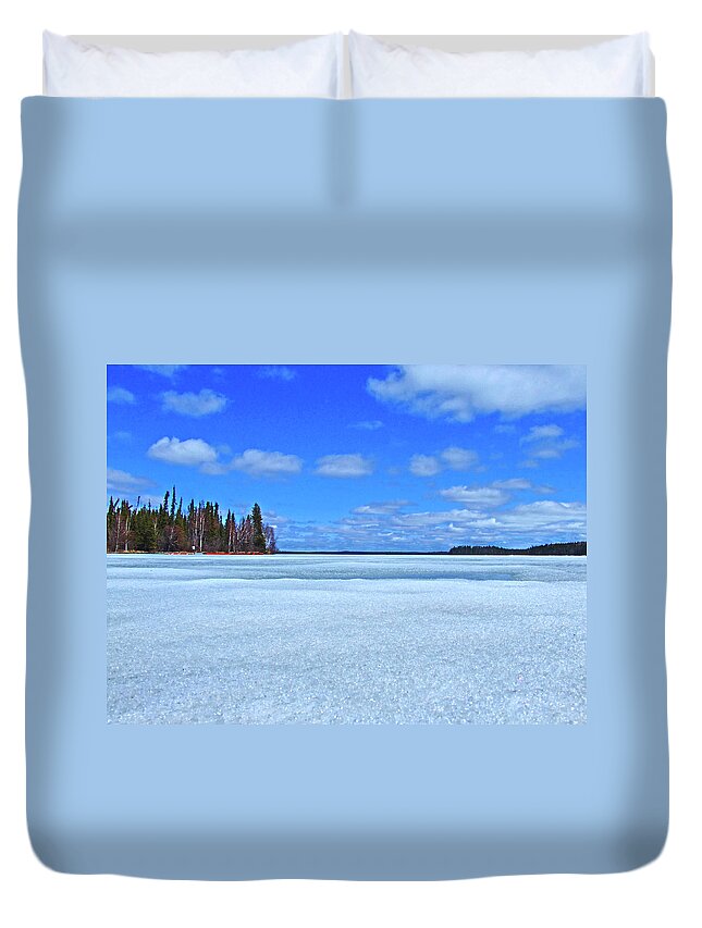 Ice Melt Duvet Cover featuring the photograph Solar Melt by S Paul Sahm