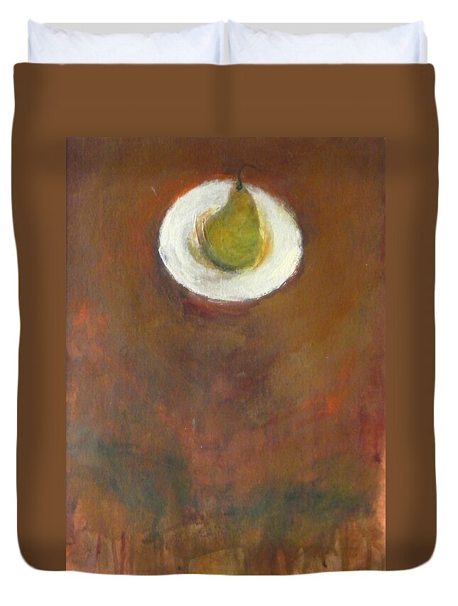 Fruit Duvet Cover featuring the painting Solo by Kathleen Grace
