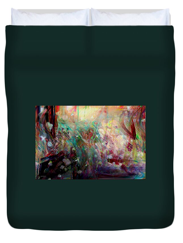 Abstract Art Duvet Cover featuring the digital art Something Beautiful by Linda Sannuti