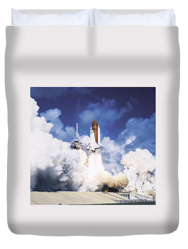 Space Duvet Cover featuring the photograph Space Shuttle Atlantis by Nasa