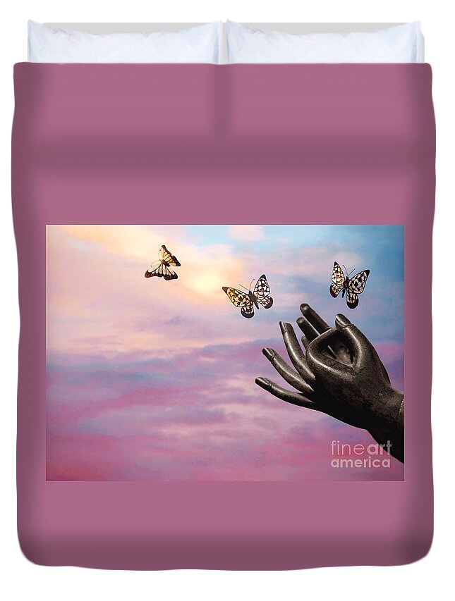 Spread Your Wings Duvet Cover featuring the photograph Spread your wings and fly by Ellen Cotton