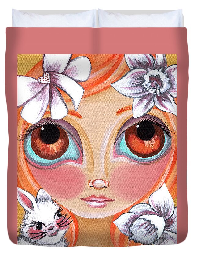 Spring Duvet Cover featuring the painting Spring Princess by Jaz Higgins