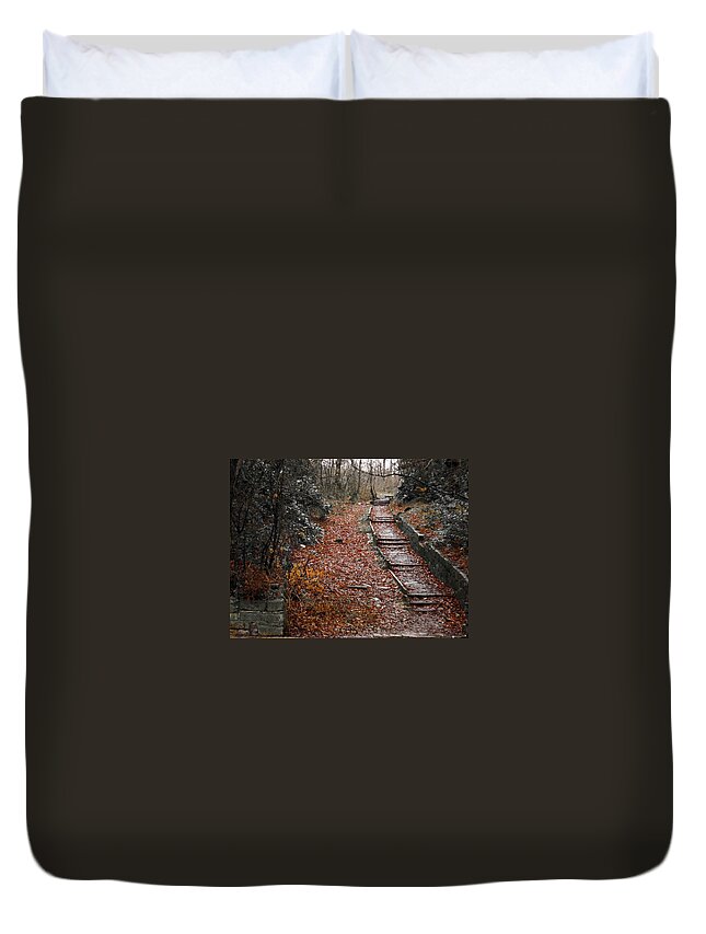 Stairs Duvet Cover featuring the photograph Stairs In A Park by Sumit Mehndiratta