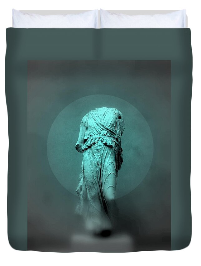 Figurine Duvet Cover featuring the photograph Still life - robed figure by Kathleen Grace