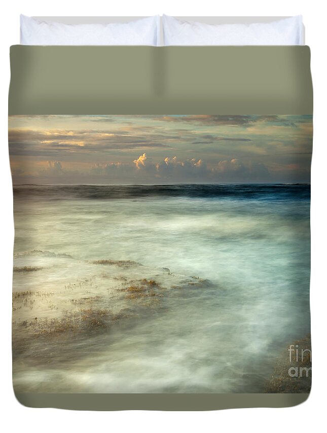 Sunrise Duvet Cover featuring the photograph Storm Rise by Michael Dawson