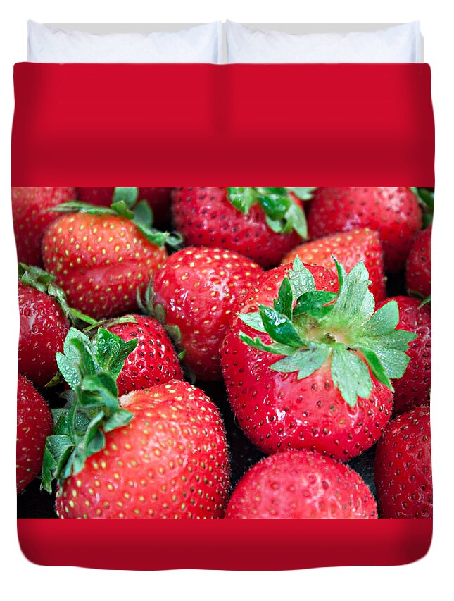 Strawberry Duvet Cover featuring the photograph Strawberry Delight by Sherry Hallemeier