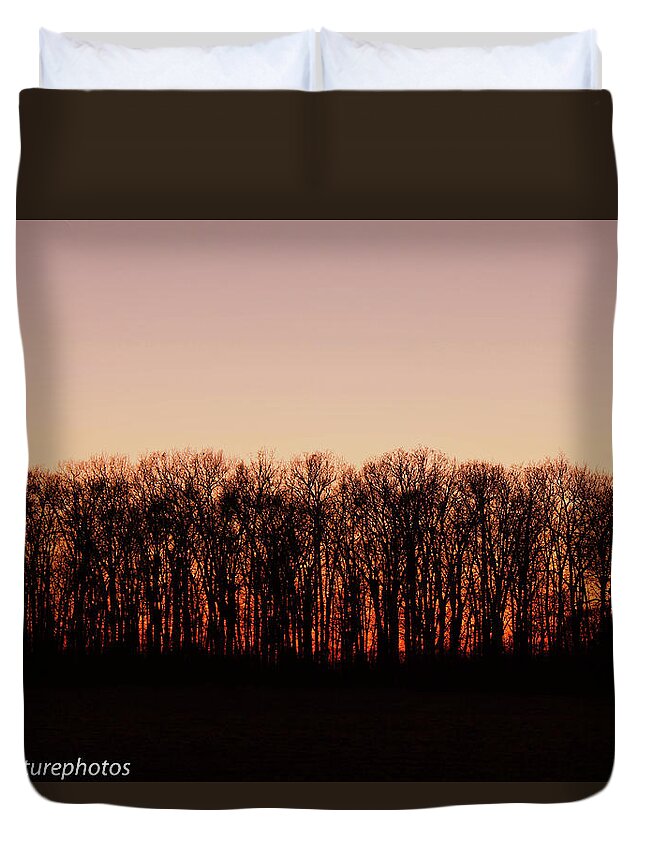 Sundown Duvet Cover featuring the photograph Sundown in Silhouette by Rachel Cohen