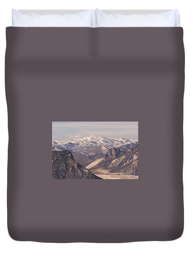 Mountains Duvet Cover featuring the photograph Sunlight Splendor by Dorrene BrownButterfield