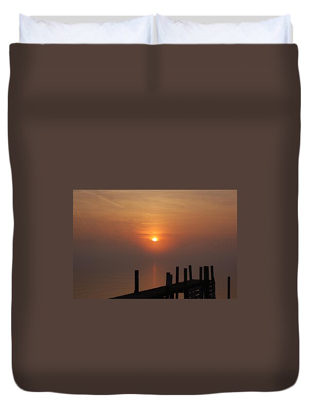 Sunrise Duvet Cover featuring the photograph Sunrise on the River by Randy J Heath