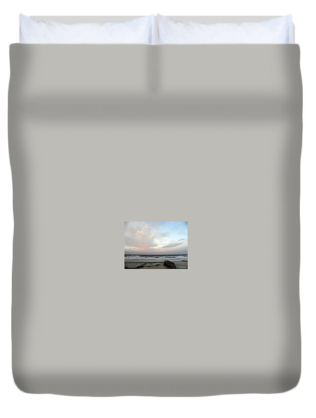 Sunset Duvet Cover featuring the photograph Sunset from behind by Kim Galluzzo Wozniak