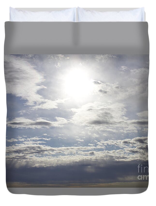 Landscape Duvet Cover featuring the photograph Sunspot Clouds by Donna L Munro