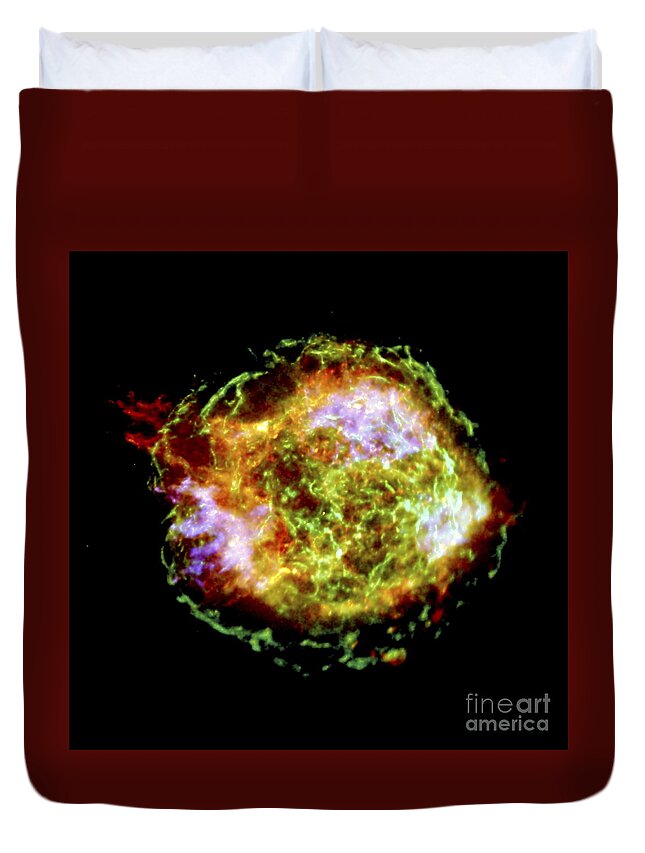 Astronomical Duvet Cover featuring the photograph Supernova Remnant Cassiopeia A by NASA Science Source