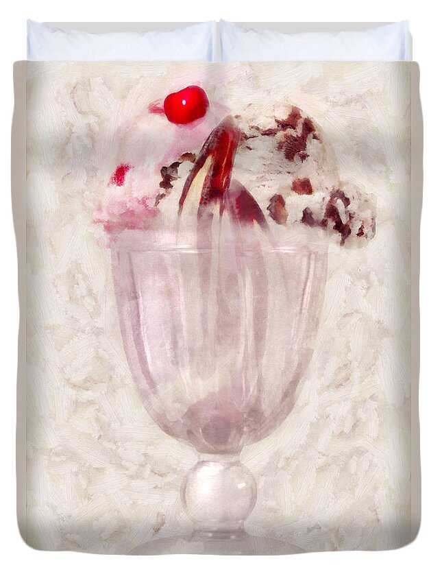 Ice Cream Duvet Cover featuring the photograph Sweet - Ice Cream - Ice cream sundae by Mike Savad