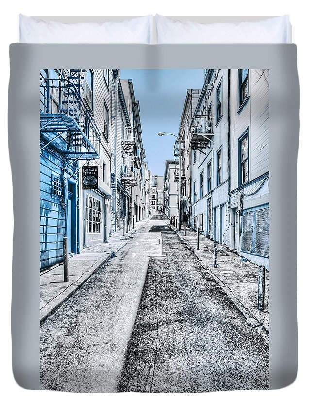 San Francisco Duvet Cover featuring the photograph Telegraph Hill Blue by Scott Norris