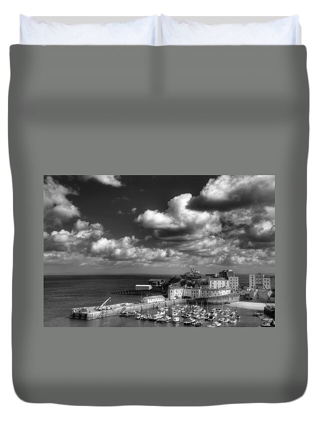 Tenby Harbour Duvet Cover featuring the photograph Tenby Harbour by Steve Purnell