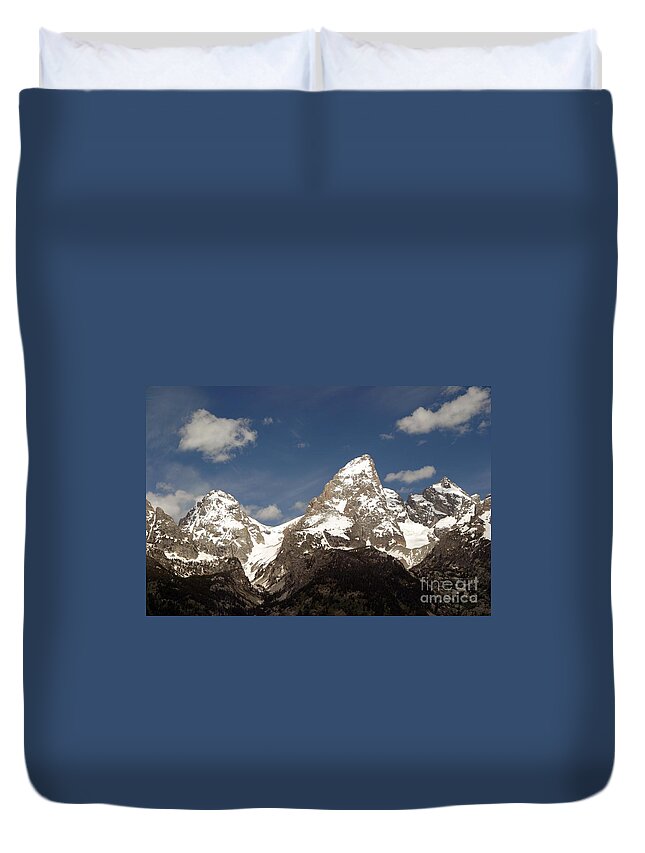 Grand Tetons Duvet Cover featuring the photograph Teton Tips by Living Color Photography Lorraine Lynch