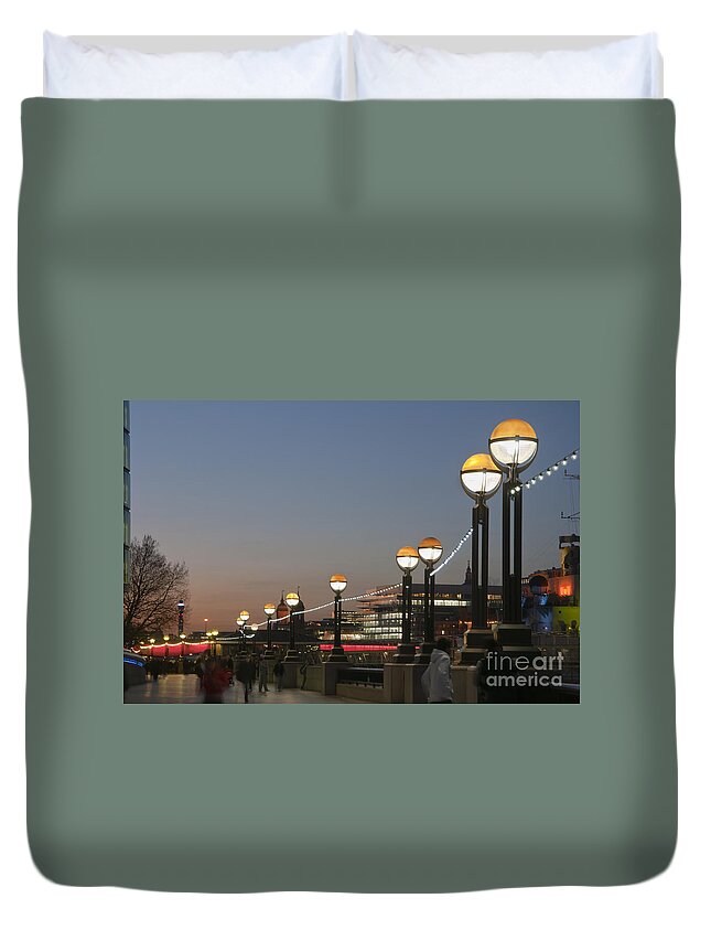 Britain Duvet Cover featuring the photograph The banks of the river Thames by Andrew Michael