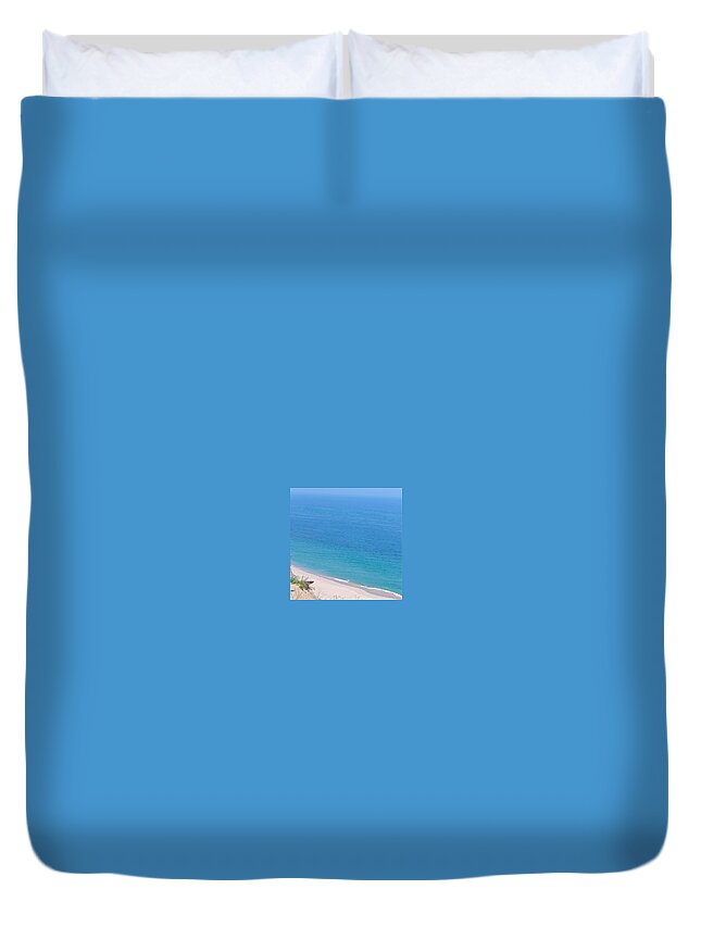 Blue Duvet Cover featuring the photograph The Beach At Nauset Light by Justin Connor