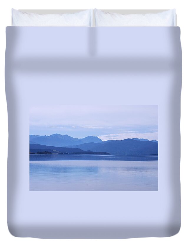 Blue Shore Duvet Cover featuring the photograph The Blue Shore by Dany Lison