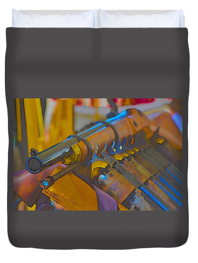 Rifle Duvet Cover featuring the photograph The Collection by Marta Cavazos-Hernandez