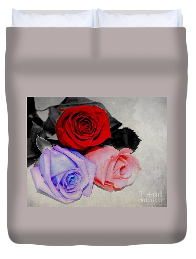 Rose Duvet Cover featuring the photograph The Color of My Love by Davandra Cribbie