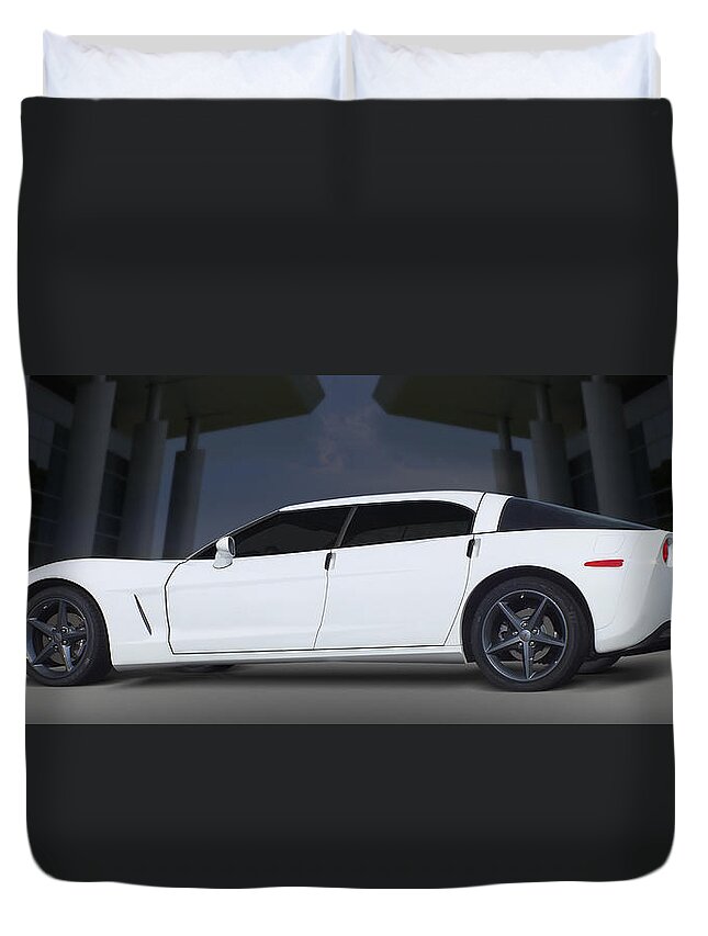 Chevy Duvet Cover featuring the photograph The Corvette Touring Car by Mike McGlothlen