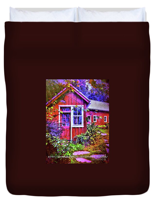 Country Cottage Duvet Cover featuring the digital art The Garden Path by Kevyn Bashore