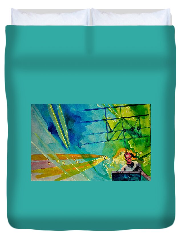 Umphrey's Mcgee Duvet Cover featuring the painting The Key Man by Patricia Arroyo