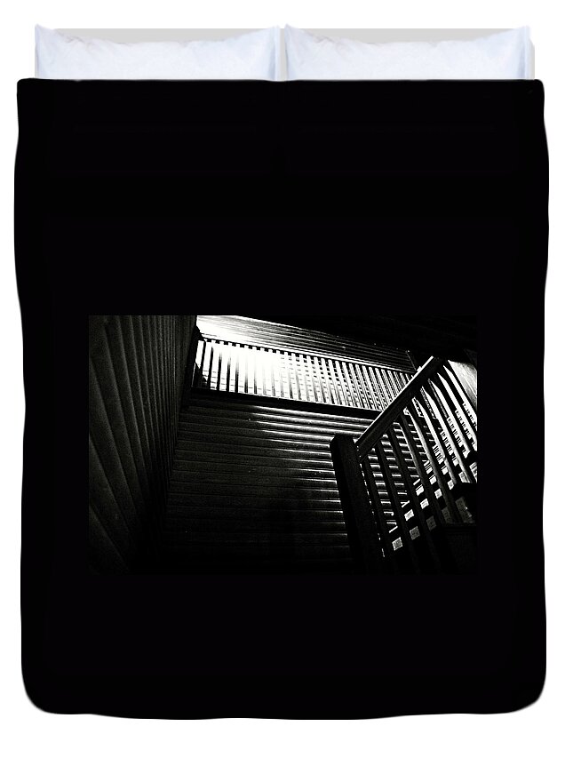 Stairway Duvet Cover featuring the photograph The Mystery by Marysue Ryan