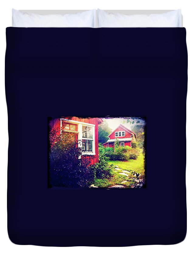 Landscape Duvet Cover featuring the photograph The Potting Shed by Kevyn Bashore