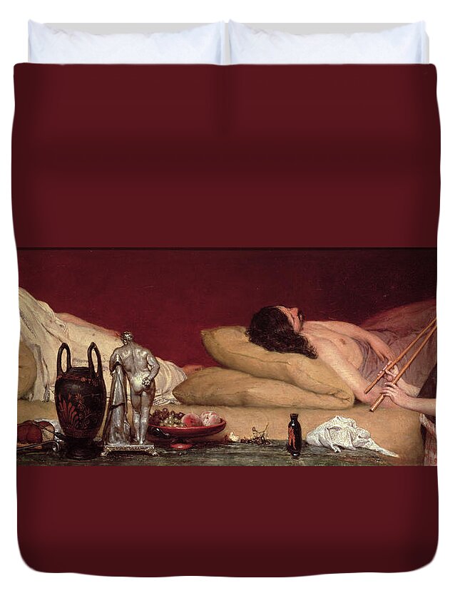The Duvet Cover featuring the painting The Siesta by Lawrence Alma-Tadema