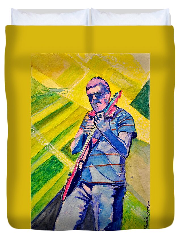 Umphrey's Mcgee Duvet Cover featuring the painting The Smokin Pick by Patricia Arroyo